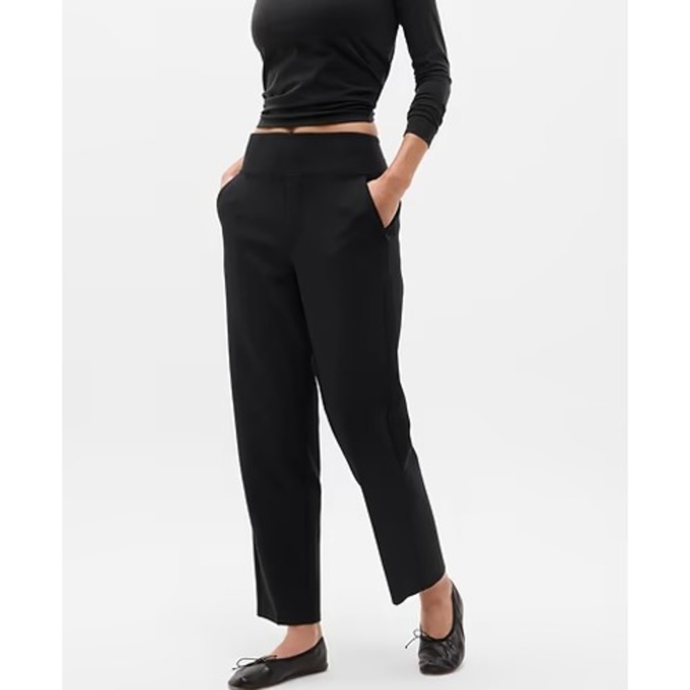 Athleta Endless High Rise Pant Black High Waisted Straight Leg Trousers  14